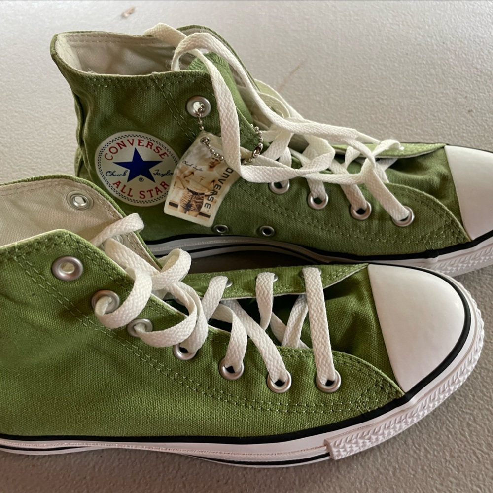 Converse green high tops new size 6